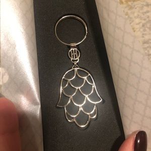 John Hardy Silver Tone Key Chain